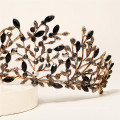 Vintage Alloy Rhinestone Half Round Tiara Crown Baroque Hairband Wedding Bride Luxury Hair Accessories Headband for Women Girl